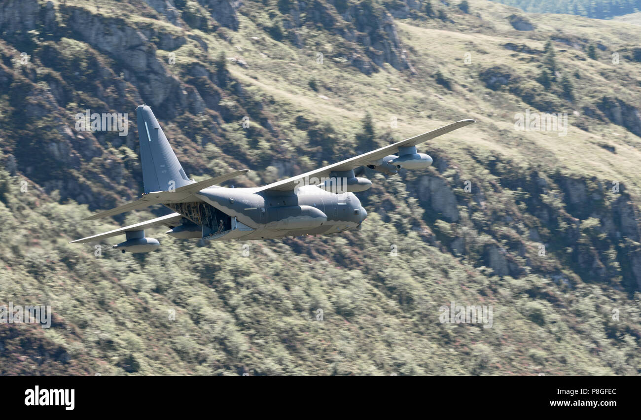 A Hercules C-130 Passing Through the Mach Loop In July 2018 Stock Photo