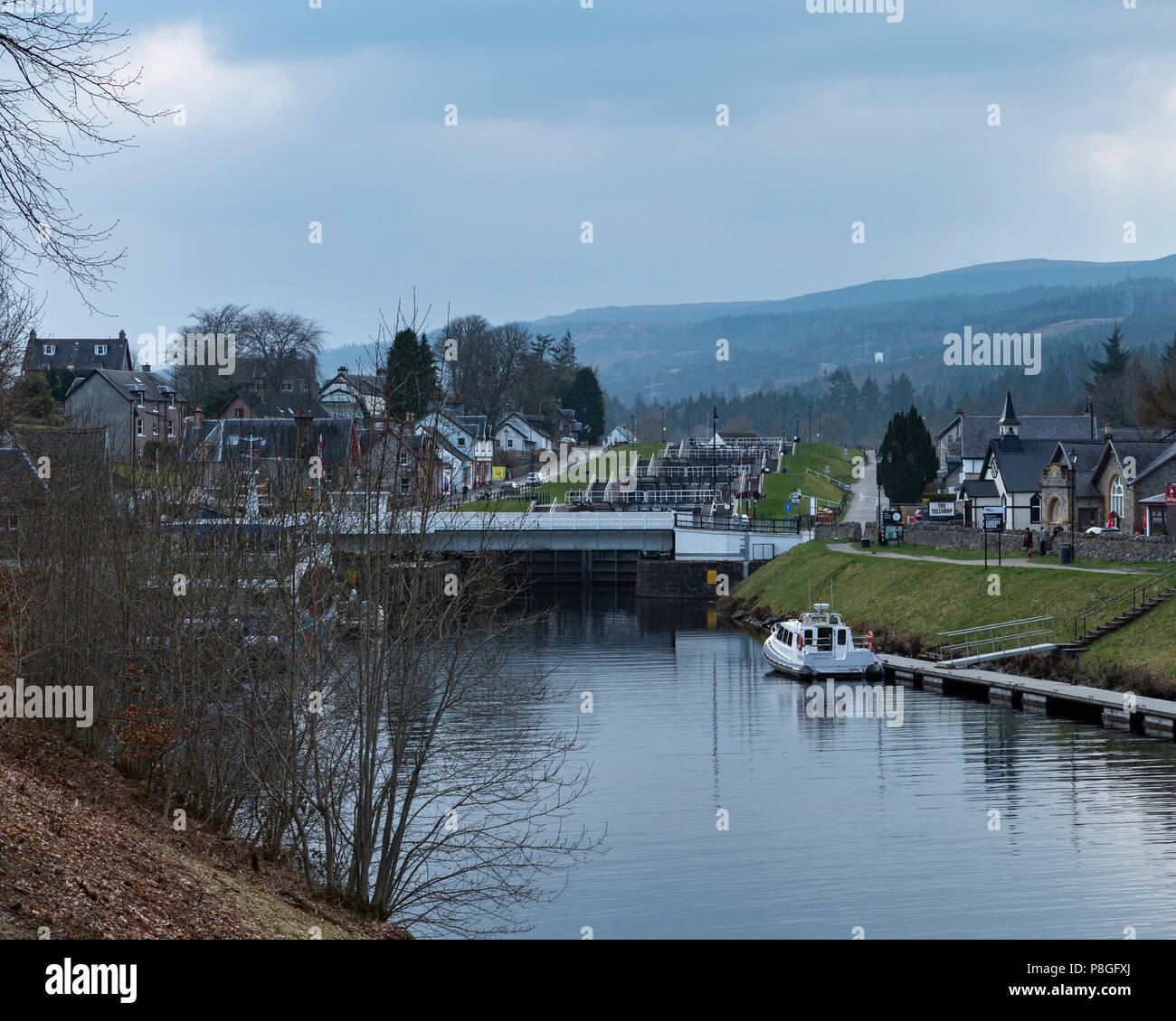 The Swing Bridge And Lock Gates On The Caledonian Canal At