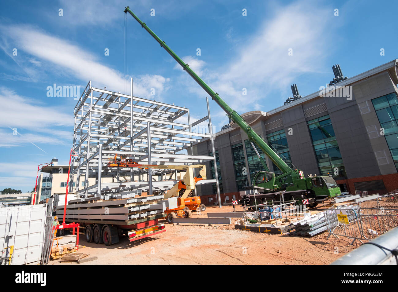 New building under construction at Nottingham University, UK Stock