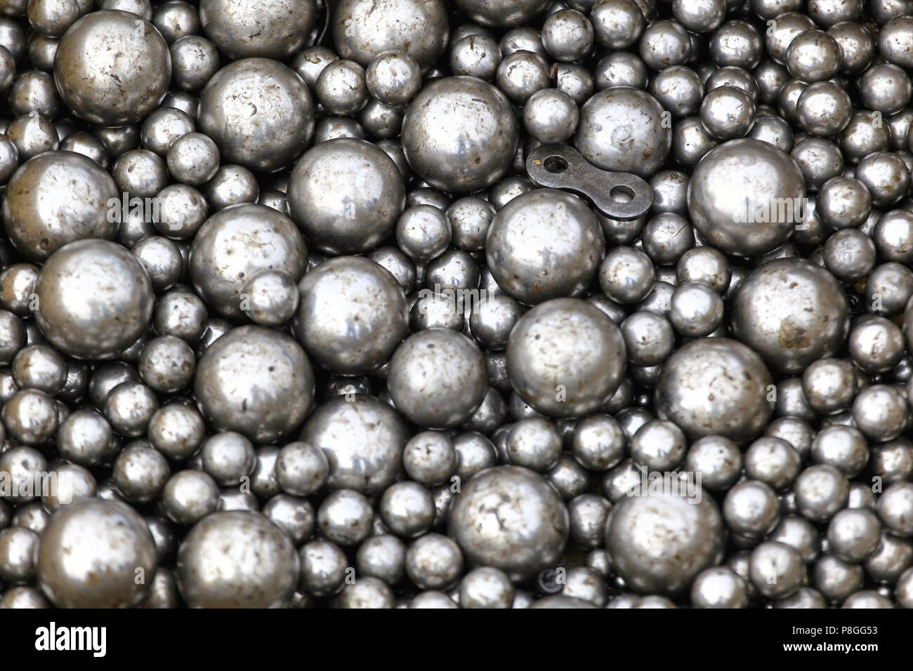 Stainless steel ball bearings in oil lubricant Stock Photo Alamy