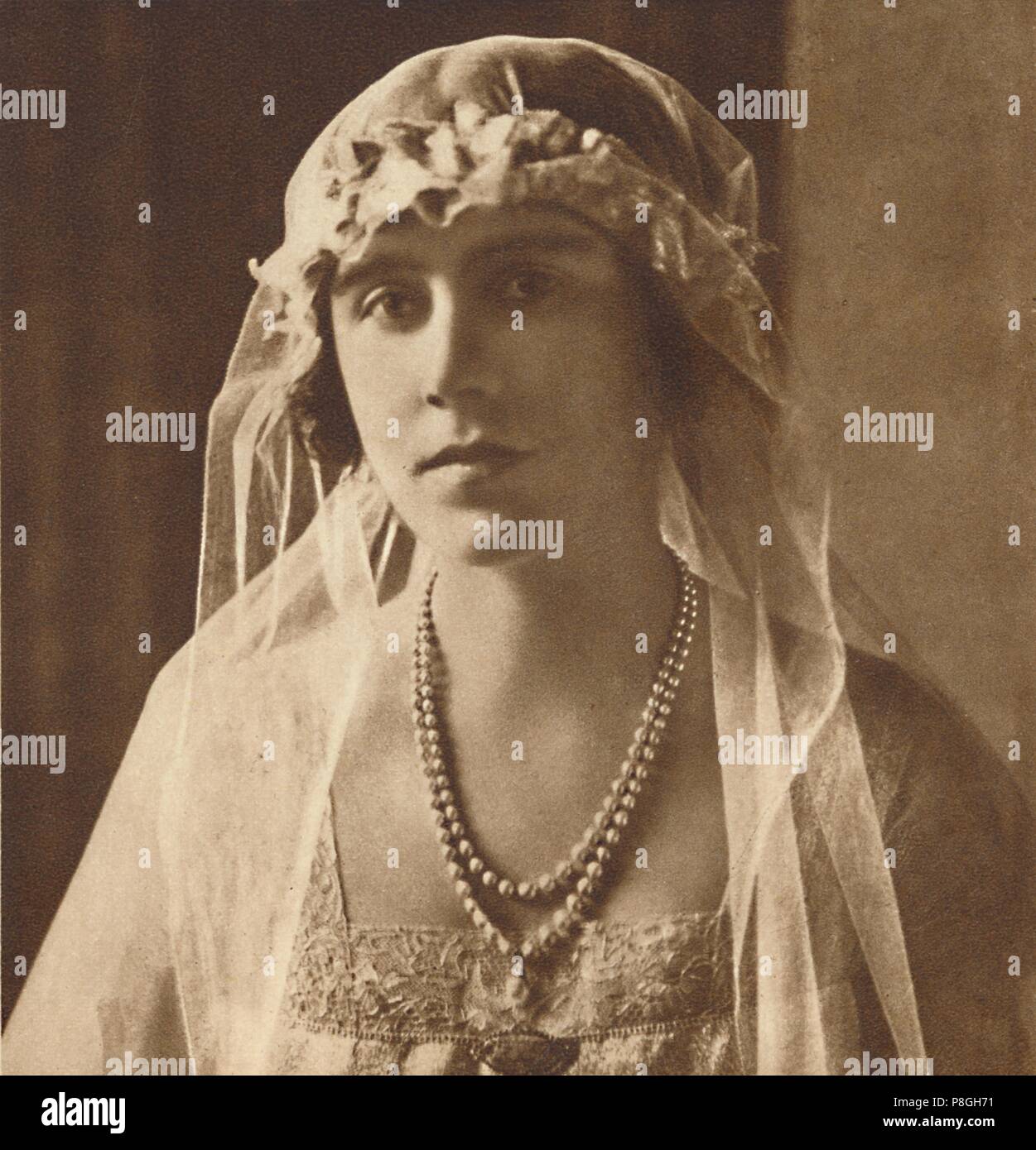 'Bridesmaid at wedding of Princess Mary and Viscount Lascelles (now the Princess Royal and the Earl of Harewood), February 28th, 1922', 1937. From Cor Stock Photo