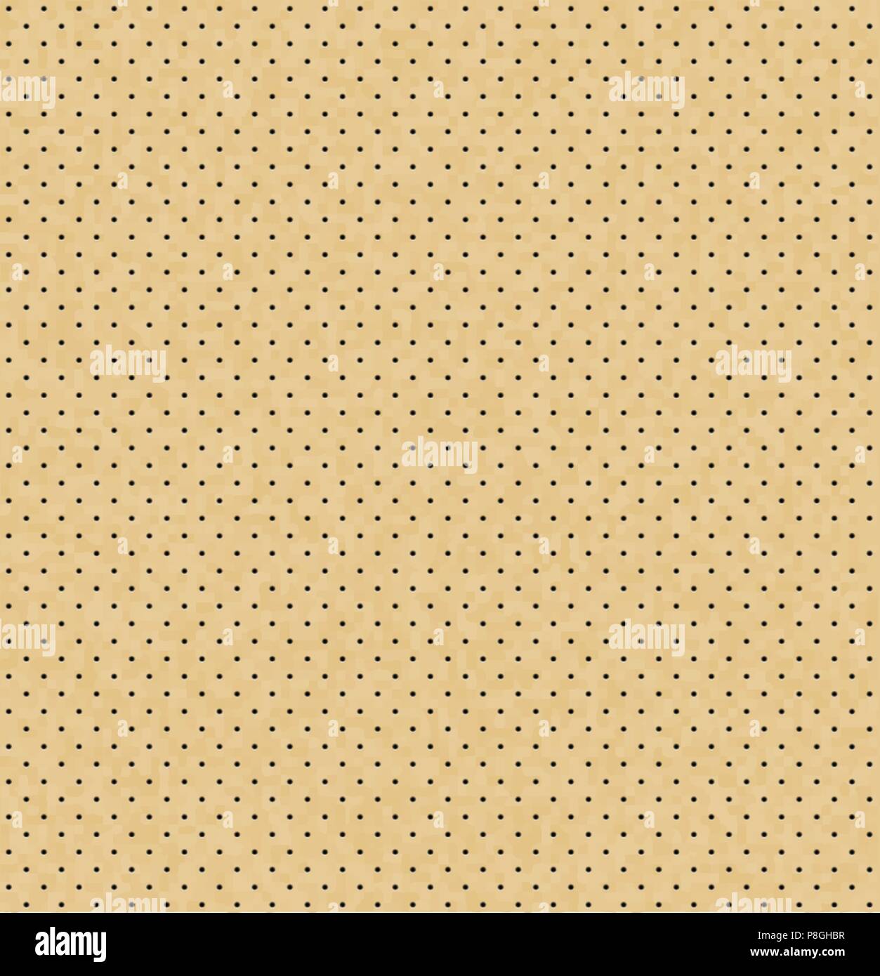 Vector light perforated leather seamless texture. Realistic perforated background. Beige dotted pattern. Car seat material design. Endless page fill Stock Vector