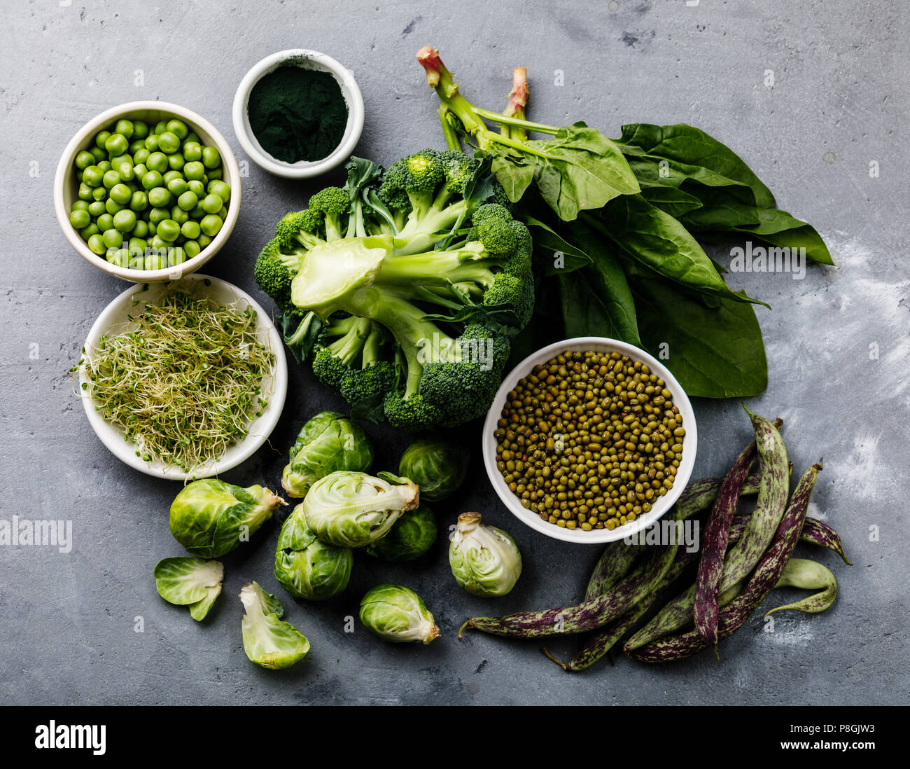 Healthy Green food Clean eating selection Protein source for