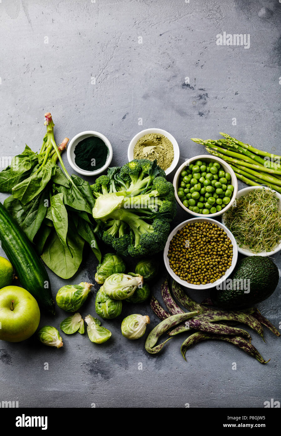 Healthy Green food Clean eating selection Protein source for