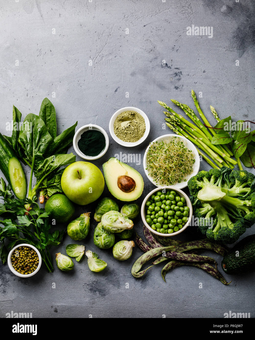 Healthy Green food Clean eating selection Protein source for