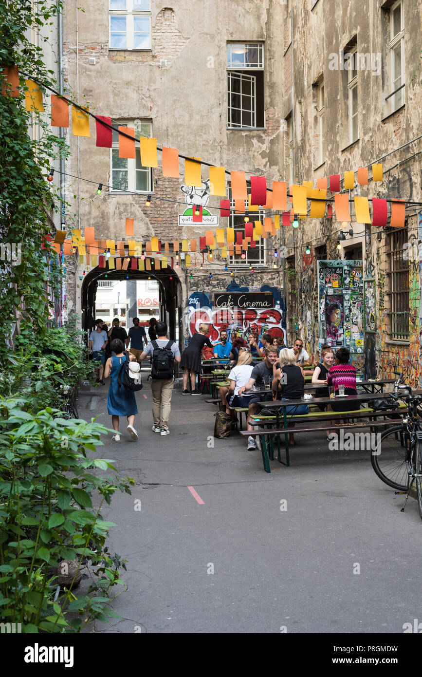 Berlin. Germany. Courtyard of Haus Schwarzenberg on Rosenthaler Straße, Hackescher Markt. Stock Photo