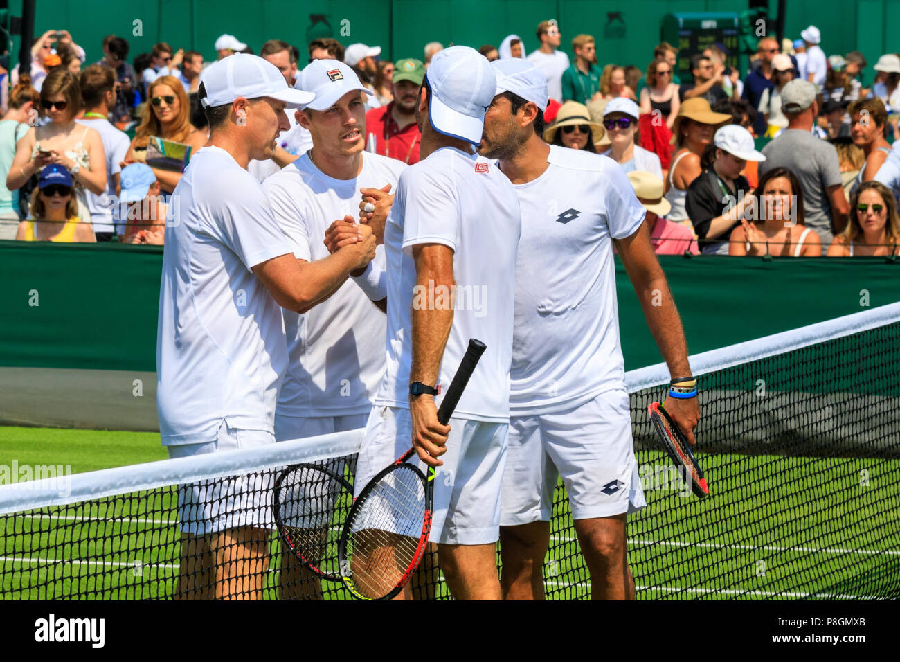 Men's doubles handshake, British tennis players Ken and Neal Skrupski v