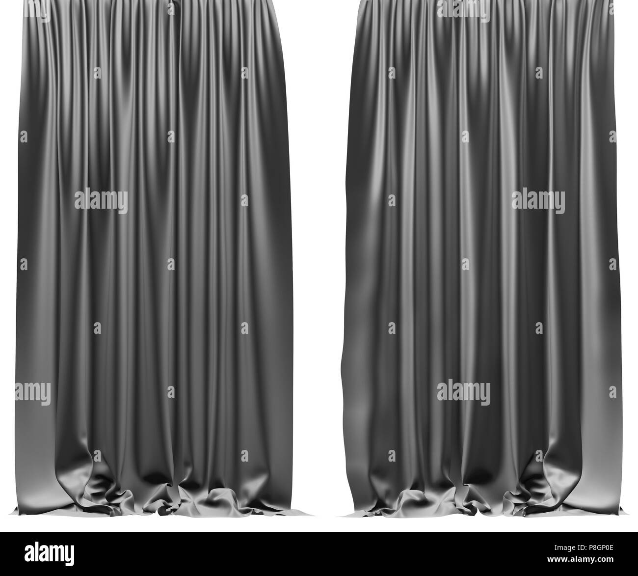 Linen curtains Black and White Stock Photos & Images - Alamy