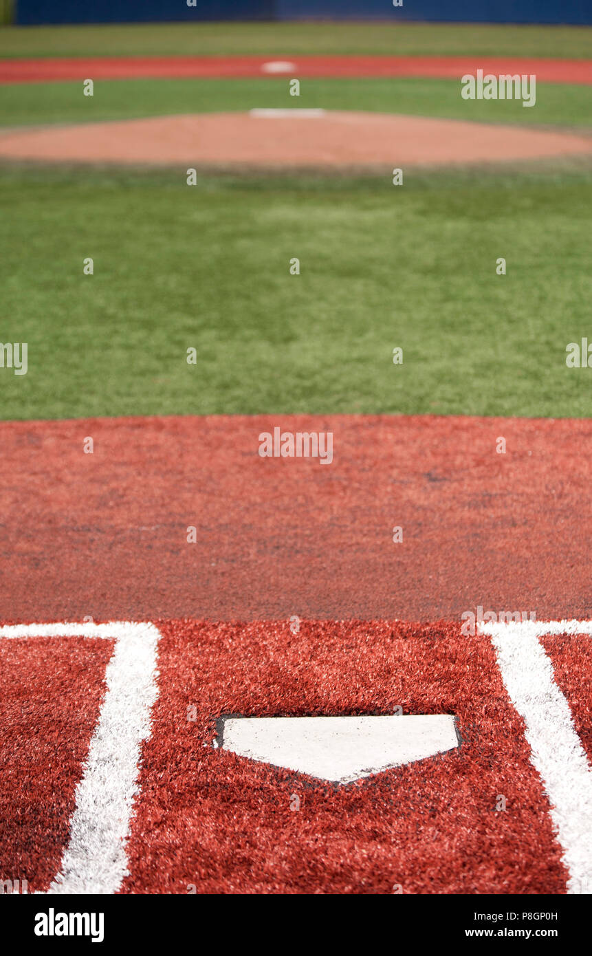 Baseball Field From Home Plate Stock Photo Alamy