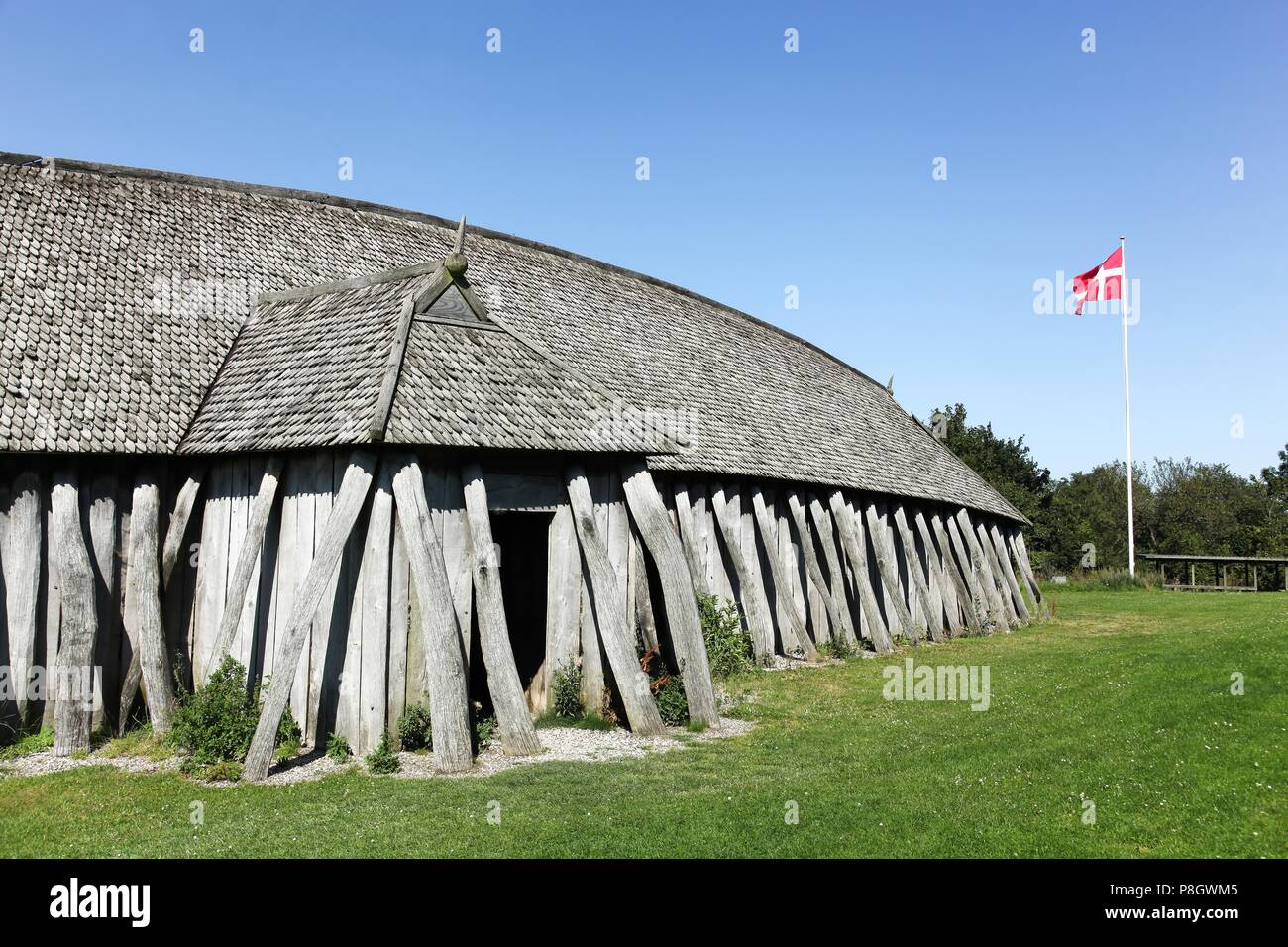 Viking house in the city of Hobro, Denmark Stock Photo
