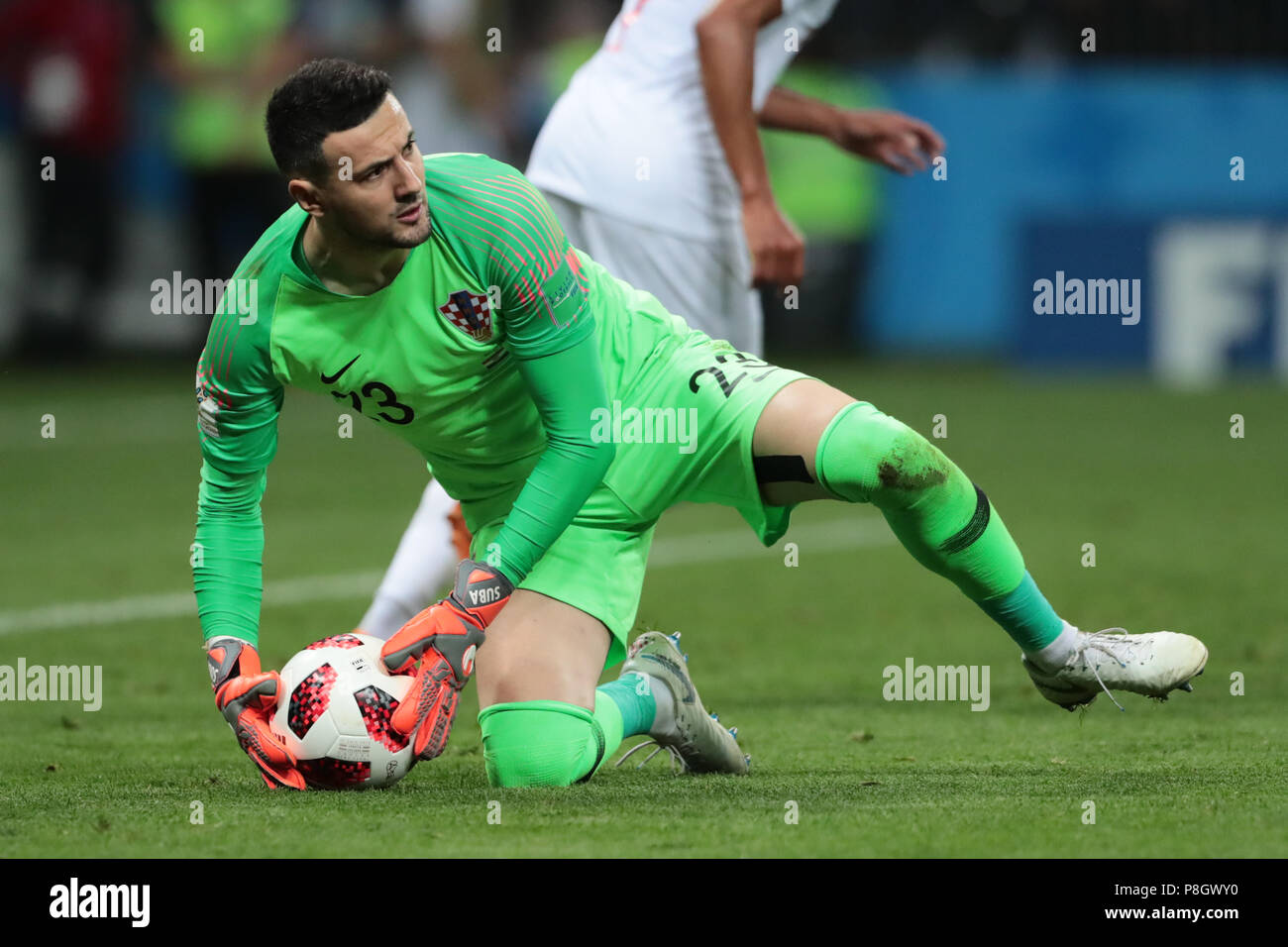 MOSCOW, RUSSIA - JULY 11: Danijel Subasic of Croatia in action during the 2018 FIFA World Cup Russia Semi Final match between England and Croatia at Luzhniki Stadium on July 11, 2018 in Moscow, Russia. MB Media Stock Photo