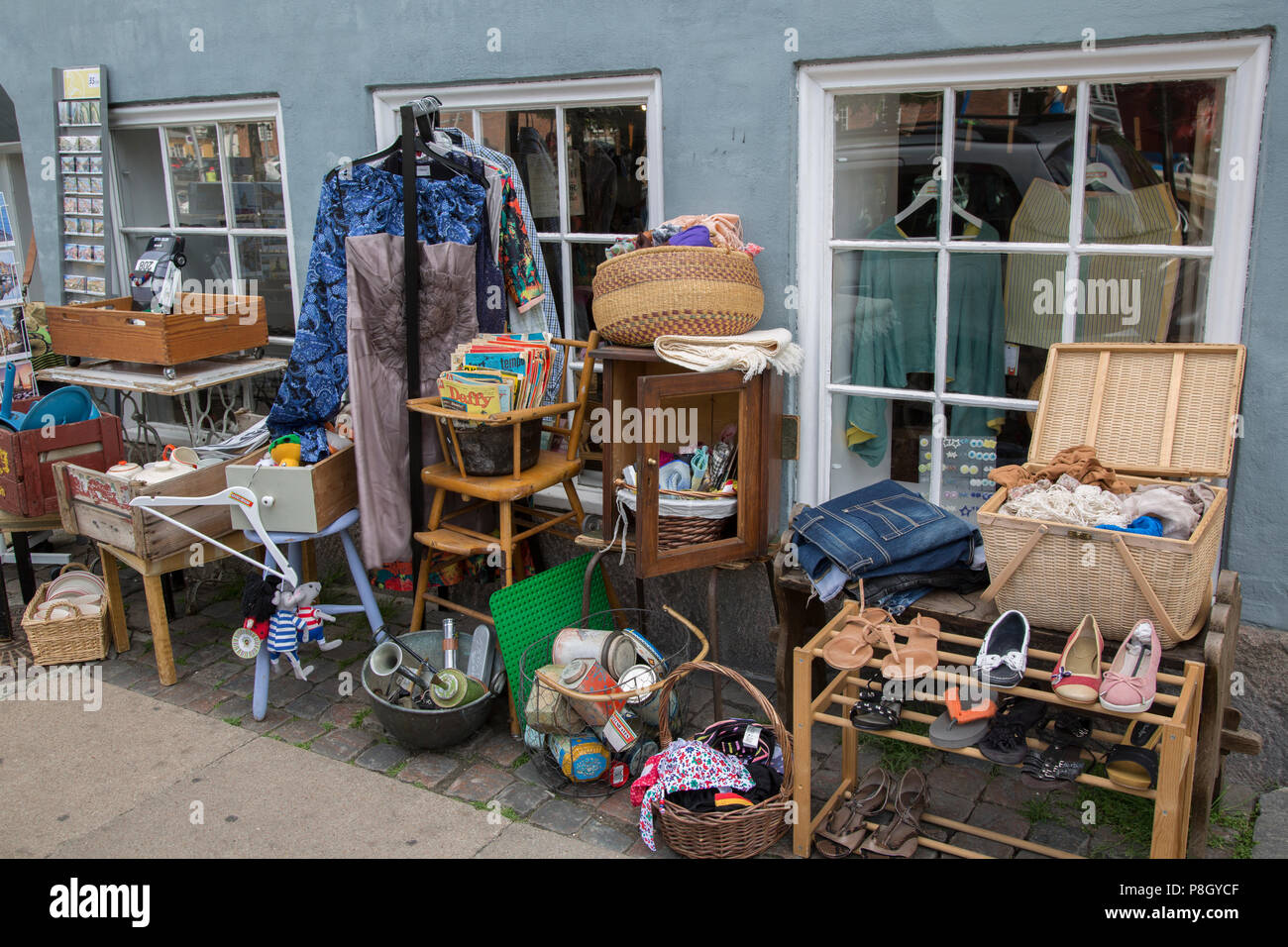 Second Hand Shop; Canal Quay, Christianshavn; Copenhagen; Denmark Stock