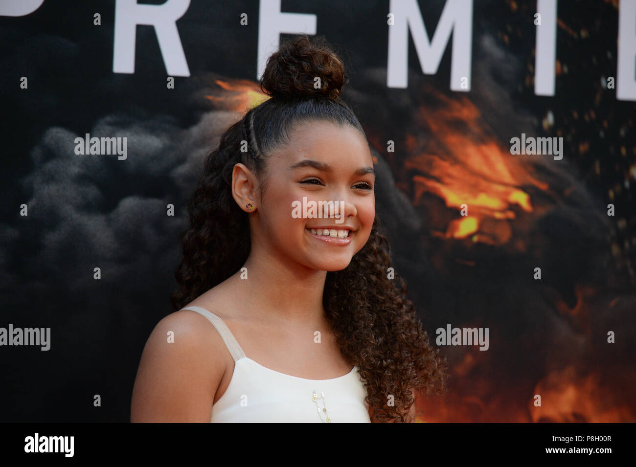 New York, USA. 10th July 2018. McKenna Roberts attends the 'Skyscraper' New York premiere at AMC Loews Lincoln Square on July 10, 2018 in New York City. Credit: Erik Pendzich/Alamy Live News Stock Photo