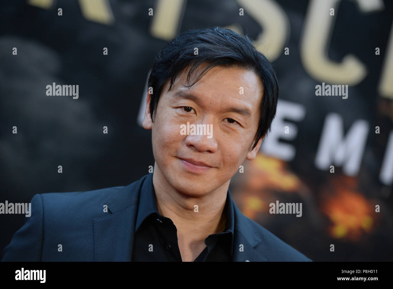 New York, USA. 10th July 2018. Ng Chin Han attends the 'Skyscraper' New York premiere at AMC Loews Lincoln Square on July 10, 2018 in New York City. Credit: Erik Pendzich/Alamy Live News Stock Photo
