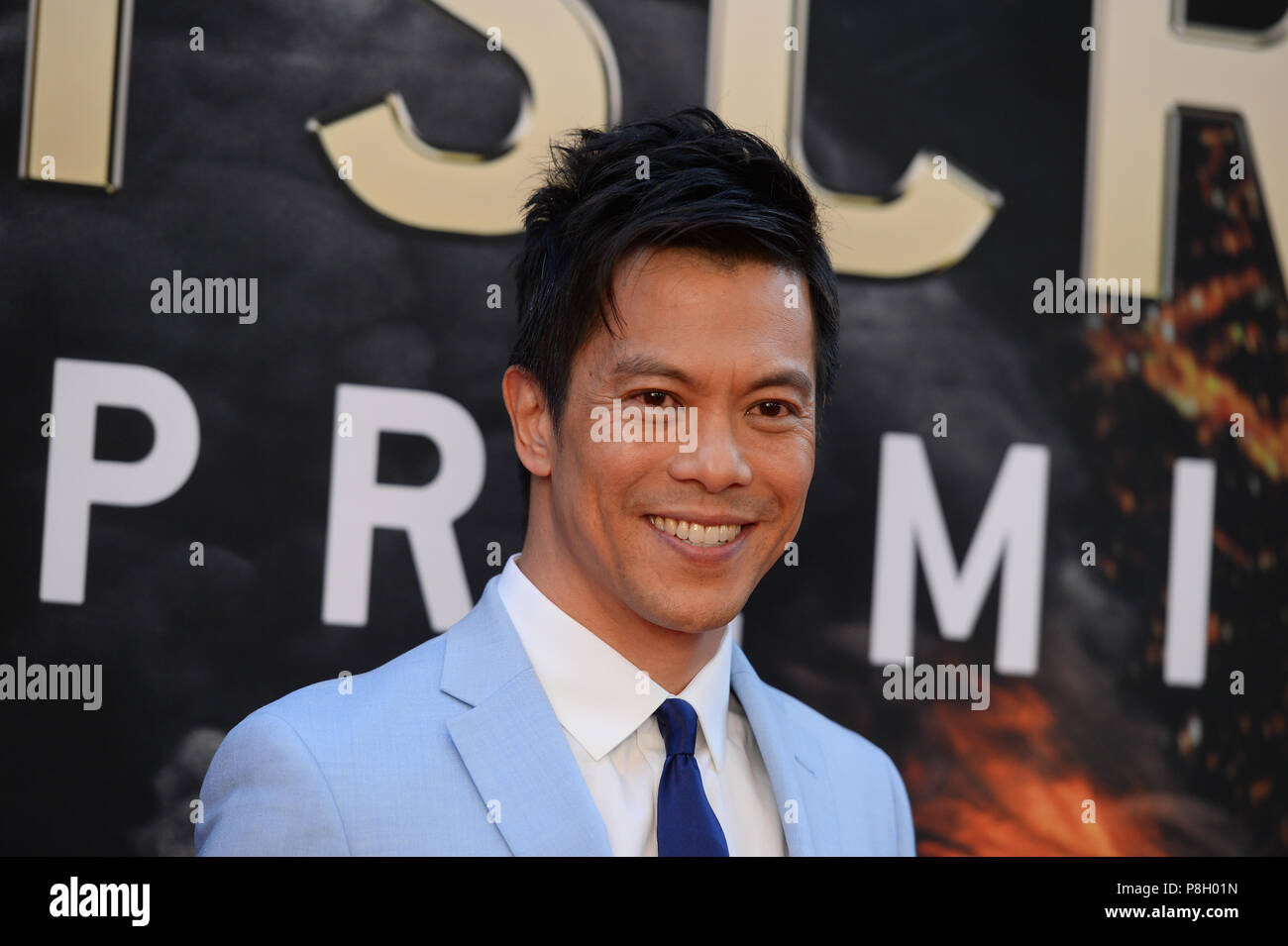 New York, USA. 10th July 2018. Byron Mann attends the 'Skyscraper' New York premiere at AMC Loews Lincoln Square on July 10, 2018 in New York City. Credit: Erik Pendzich/Alamy Live News Stock Photo
