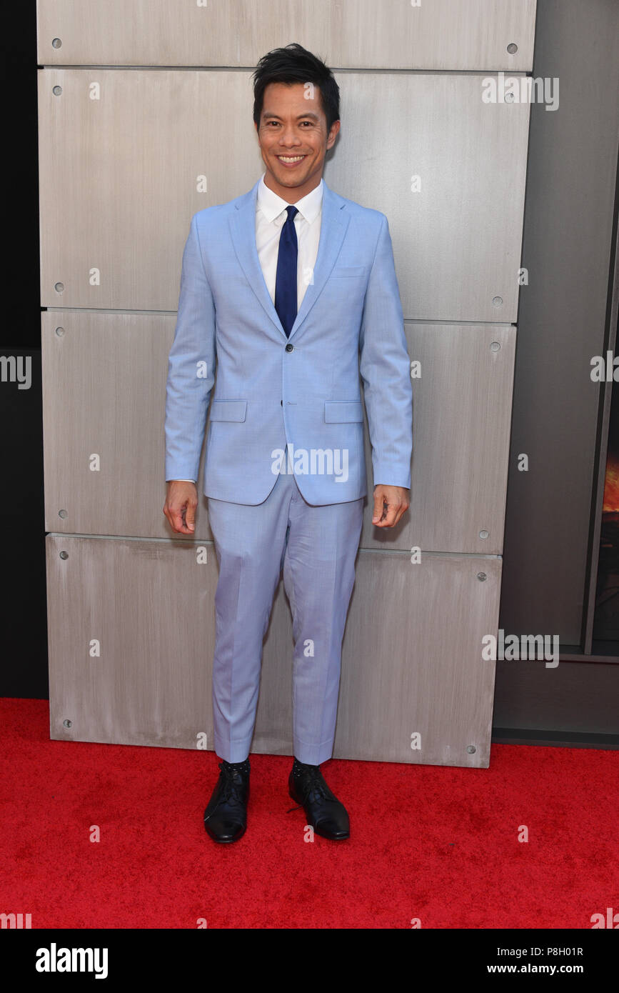 New York, USA. 10th July 2018. Byron Mann attends the 'Skyscraper' New York premiere at AMC Loews Lincoln Square on July 10, 2018 in New York City. Credit: Erik Pendzich/Alamy Live News Stock Photo