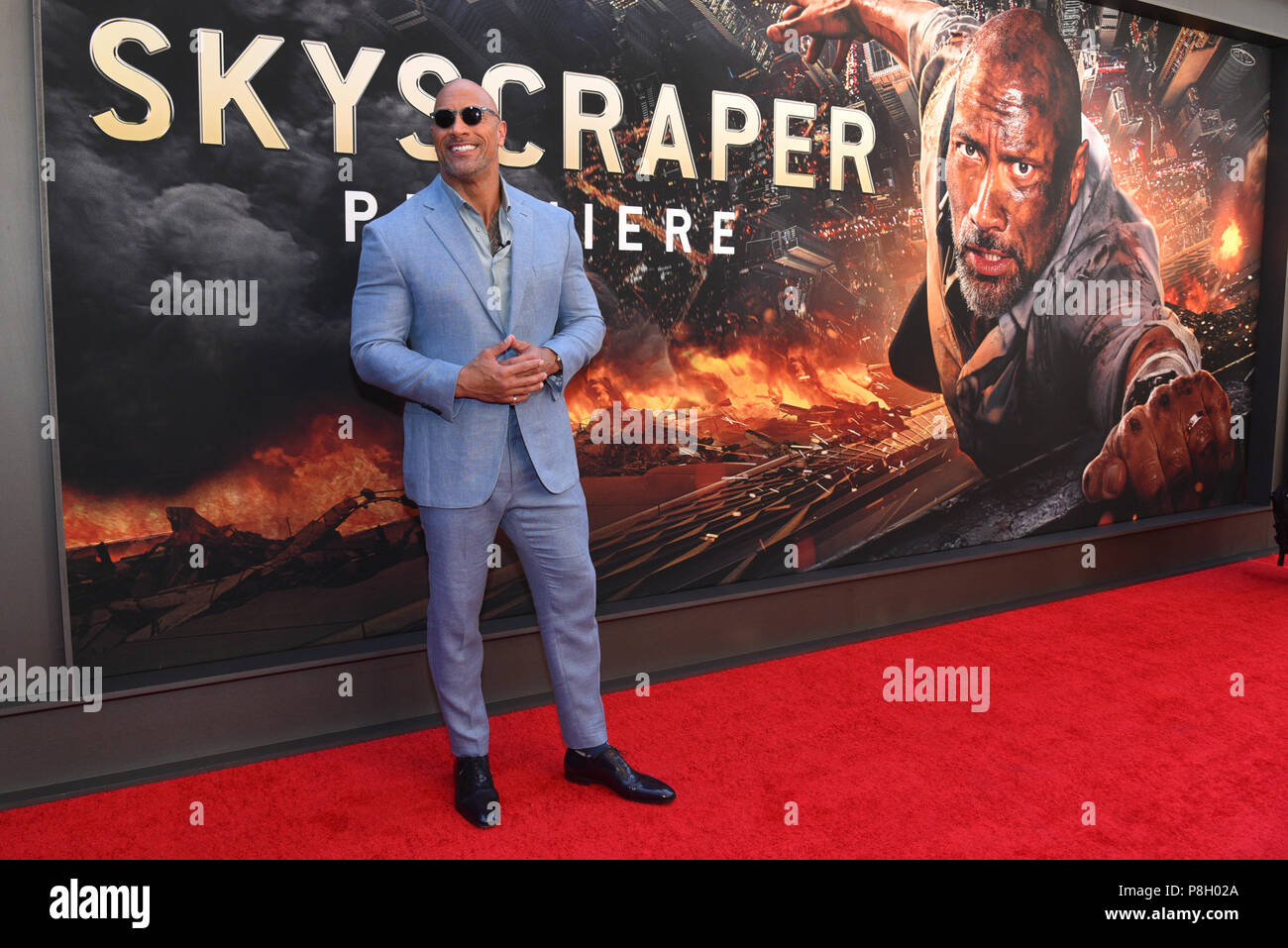 New York, USA. 10th July 2018. Dwayne Johnson attends the 'Skyscraper' New York premiere at AMC Loews Lincoln Square on July 10, 2018 in New York City. Credit: Erik Pendzich/Alamy Live News Stock Photo