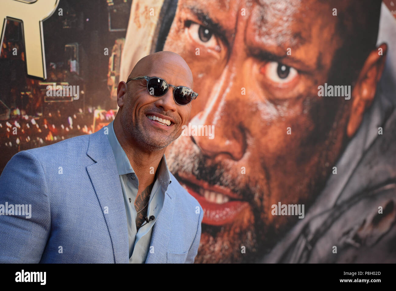 New York, USA. 10th July 2018. Dwayne Johnson attends the 'Skyscraper' New York premiere at AMC Loews Lincoln Square on July 10, 2018 in New York City. Credit: Erik Pendzich/Alamy Live News Stock Photo