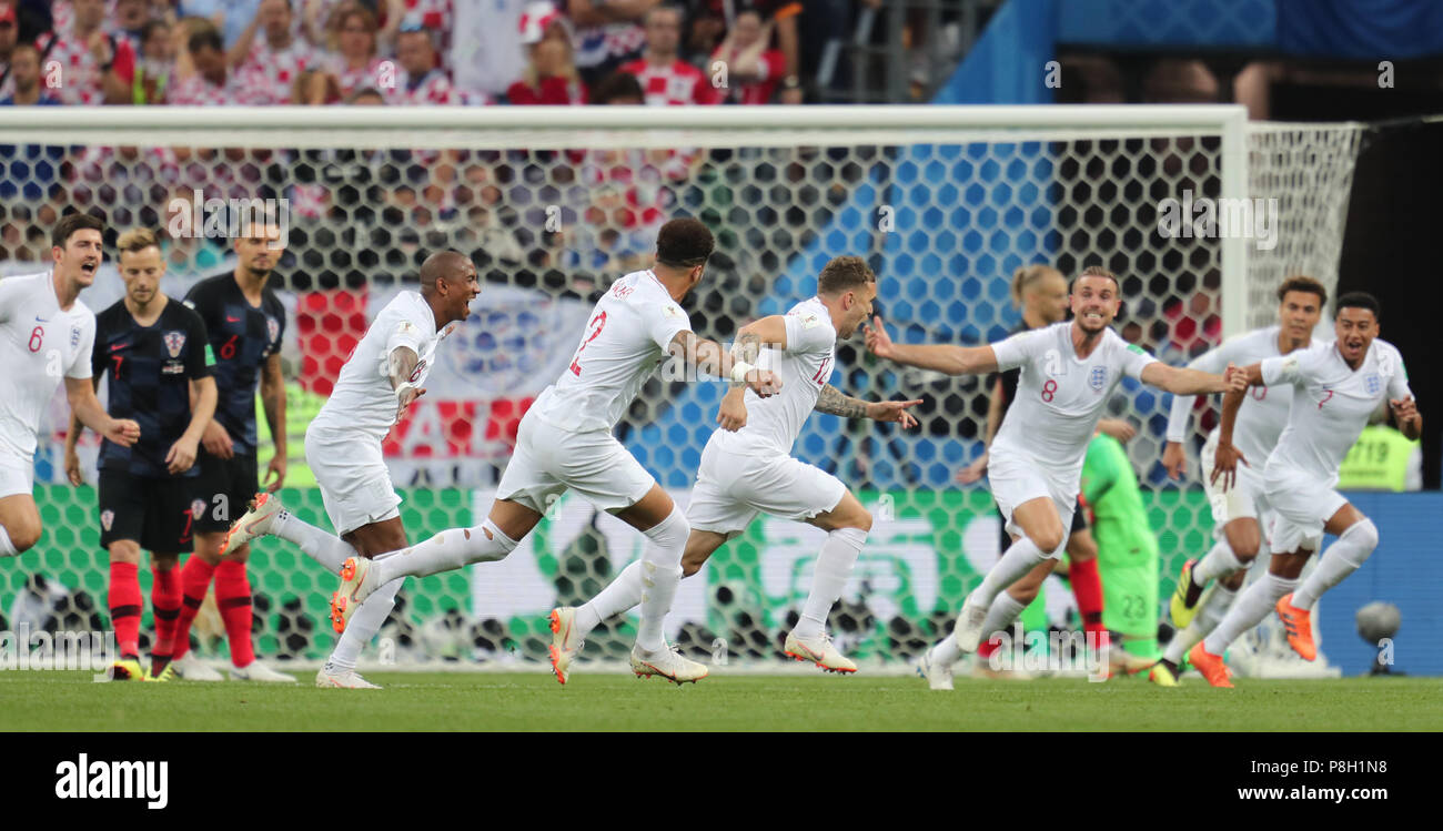 Kieran Trippier Celebrates Opening Goal With Team Mates 2018 Fifa World Cup Russia Semi Final Croatia V England 2018 Fifa World Cup Russia 11 July 2018 Gbc9515 Strictly Editorial Use Only If The