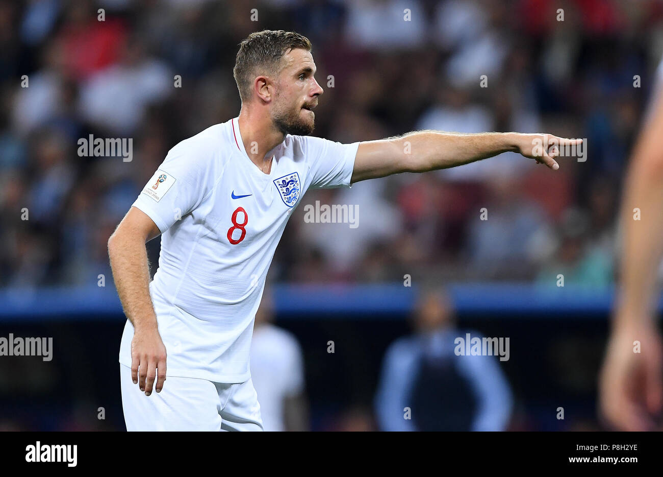 Moscow, Russia. 11th July, 2018. Moscow, Russia. 11th July, 2018. Jordan Henderson (England) thoughtfully GES/Football/World Cup 2018 Russia: Semi-finals: Croatia - England, 11.07.2018 GES/Soccer/Football/Worldcup 2018 Russia: semi final: Croatia vs England, Moscow, July 11, 2018 | usage worldwide Credit: dpa/Alamy Live News Credit: dpa picture alliance/Alamy Live News Stock Photo