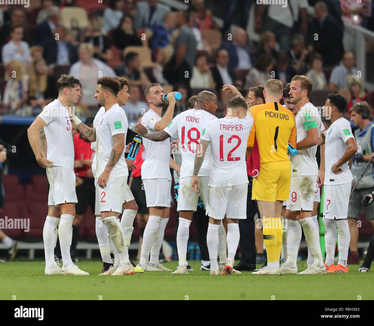 England Players Prepare For Extra Time Croatia V England Croatia V England 2018 Fifa World Cup Russia 11 July 2018 Gbc9545 2018 Fifa World Cup Russia Semi Final Strictly Editorial Use Only