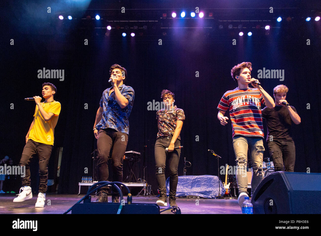 Milwaukee, Wisconsin, USA. 30th June, 2018. DREW RAMOS, CHANCE PEREZ, SERGIO CALDERON, MICHAEL CONOR and BRADY TUTTON of In Real Life during Summerfest Music Festival at Henry Maier Festival Park in Milwaukee, Wisconsin Credit: Daniel DeSlover/ZUMA Wire/Alamy Live News Stock Photo