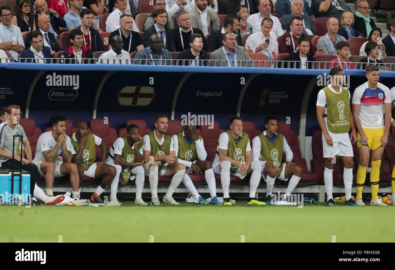 England Bench Croatia V England Croatia V England 2018 Fifa World Cup Russia 11 July 2018