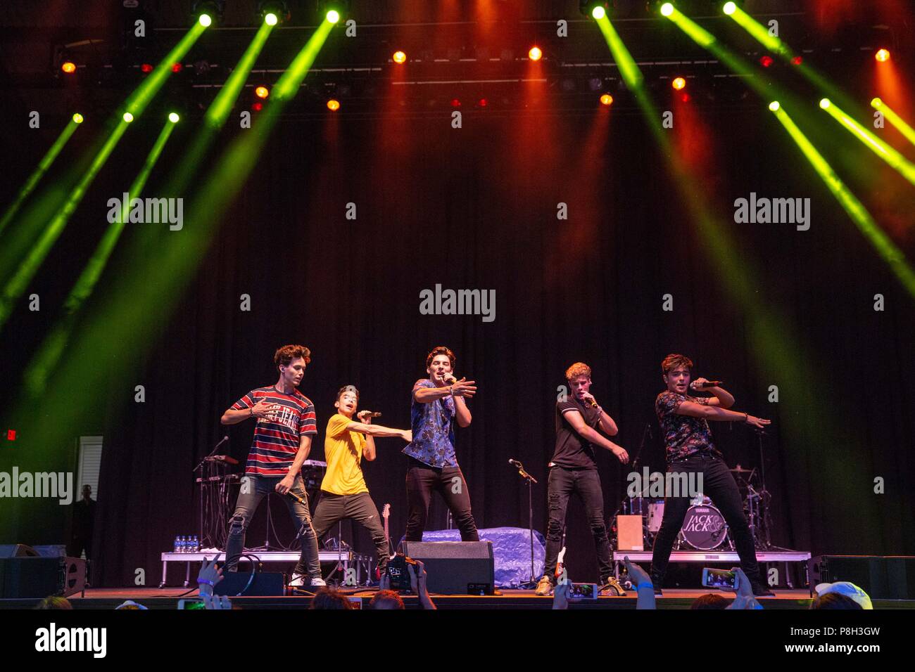 Milwaukee, Wisconsin, USA. 30th June, 2018. MICHAEL CONOR, DREW RAMOS, CHANCE PEREZ, BRADY TUTTON and SERGIO CALDERON of In Real Life during Summerfest Music Festival at Henry Maier Festival Park in Milwaukee, Wisconsin Credit: Daniel DeSlover/ZUMA Wire/Alamy Live News Stock Photo
