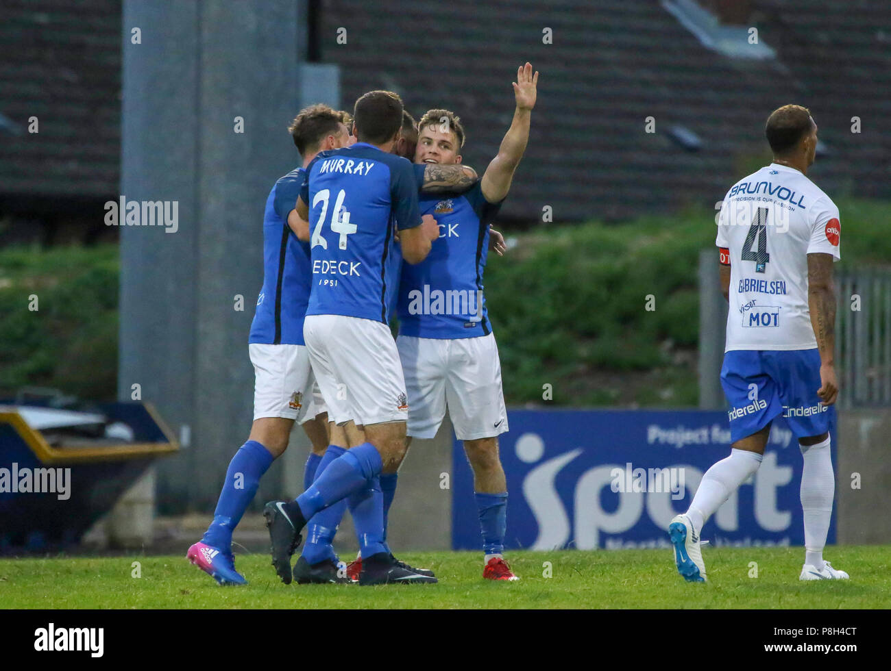 Uefa Europa League First Qualifying Round Glenavon V Molde Josh Daniels Celebrates His Winner For Glenavon Credit David Hunter Alamy Live News Uefa Europa League First Qualifying Round Glenavon V Molde Josh Daniels Celebrates His Winner For Glenavon Credit David Hunter Alamy Live News