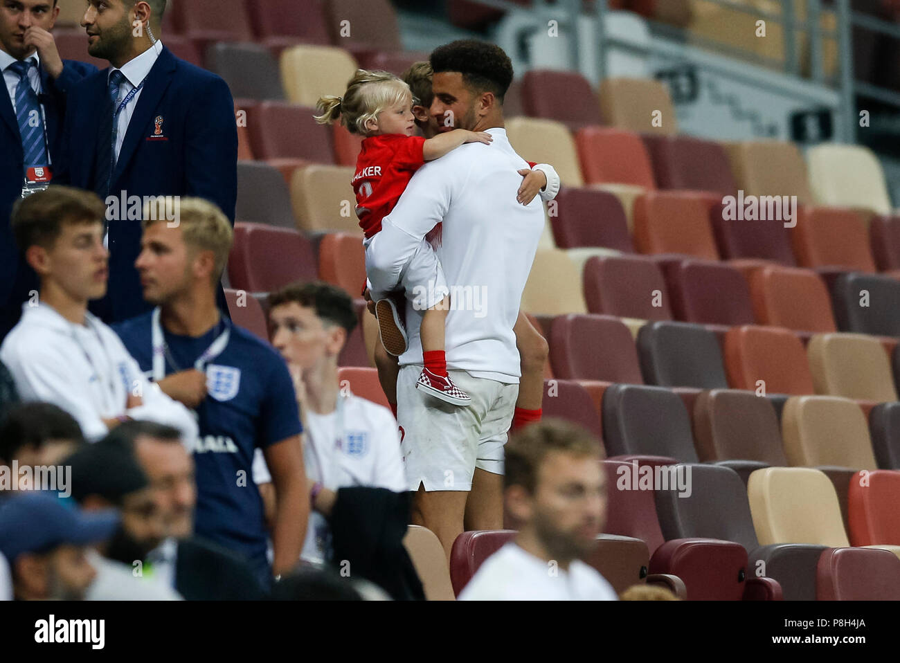 Moscow Russia 11th July 2018 Kyle Walker Of England With His Children After The 2018 Fifa World Cup Semi Final Match Between Croatia And England At Luzhniki Stadium On July 11th 2018