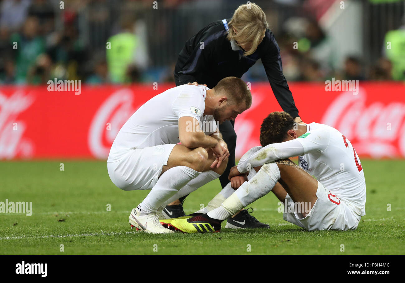 Onwijs Moscow, Russia. 11th July, 2018. England's Eric Dier (L) comforts KZ-58