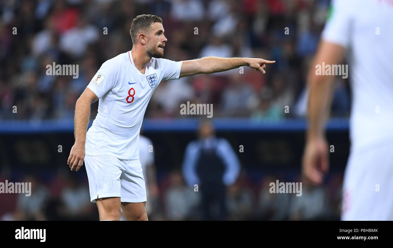 Moscow, Russland. 11th July, 2018. Jordan Henderson (England). GES/Football/World Cup 2018 Russia: Semi-final: Croatia - England, 11.07.2018 GES/Soccer/Football/Worldcup 2018 Russia: semi final: Croatia vs England, Moscow, July 11, 2018 | usage worldwide Credit: dpa/Alamy Live News Stock Photo