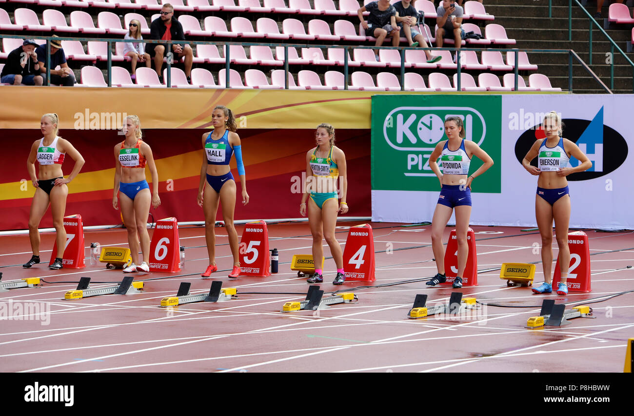 Tampere, Finland. 12th July, 2018. NIAMH EMERSON (GBR), English track