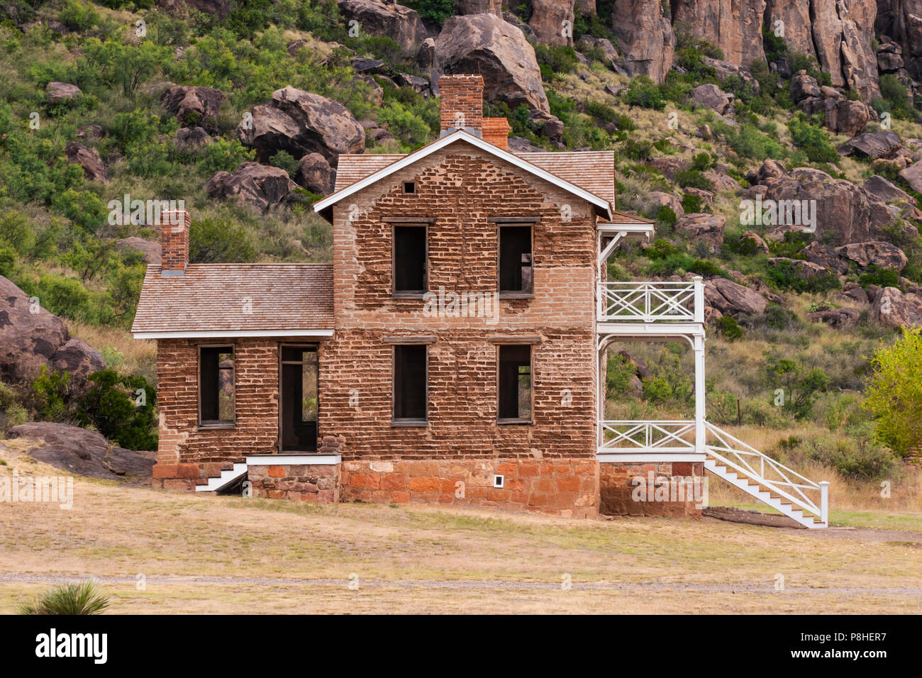 Fort Davis National Historic Site, a unit of the National Park Service, in southwest Texas. Fort Davis was a frontier military post. Stock Photo