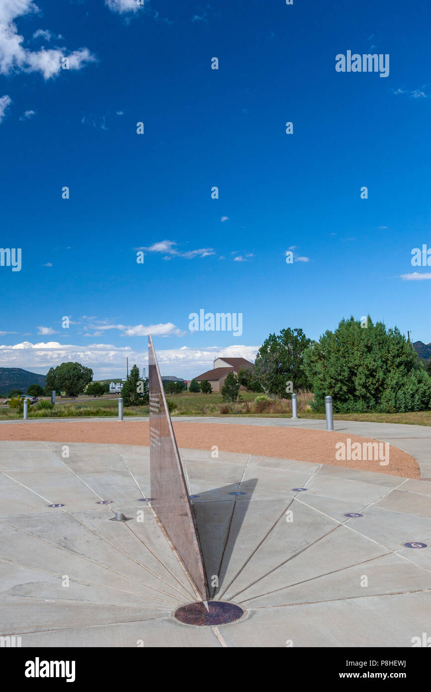 Sun Dial at the McDonald Observatory, A research unit of The University of Texas at Austin, in the Davis Mountains in Southwest Texas. Stock Photo
