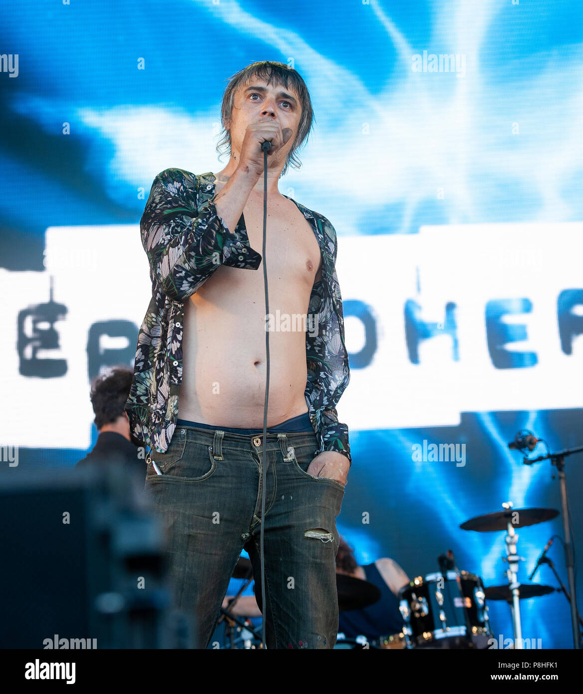 Pete Doherty performs on stage at, Sunday Sessions, Scotland, Dalkeith Country park, Edinburgh Sunday 24th June 2018: Photo Credit Martin Bone Stock Photo