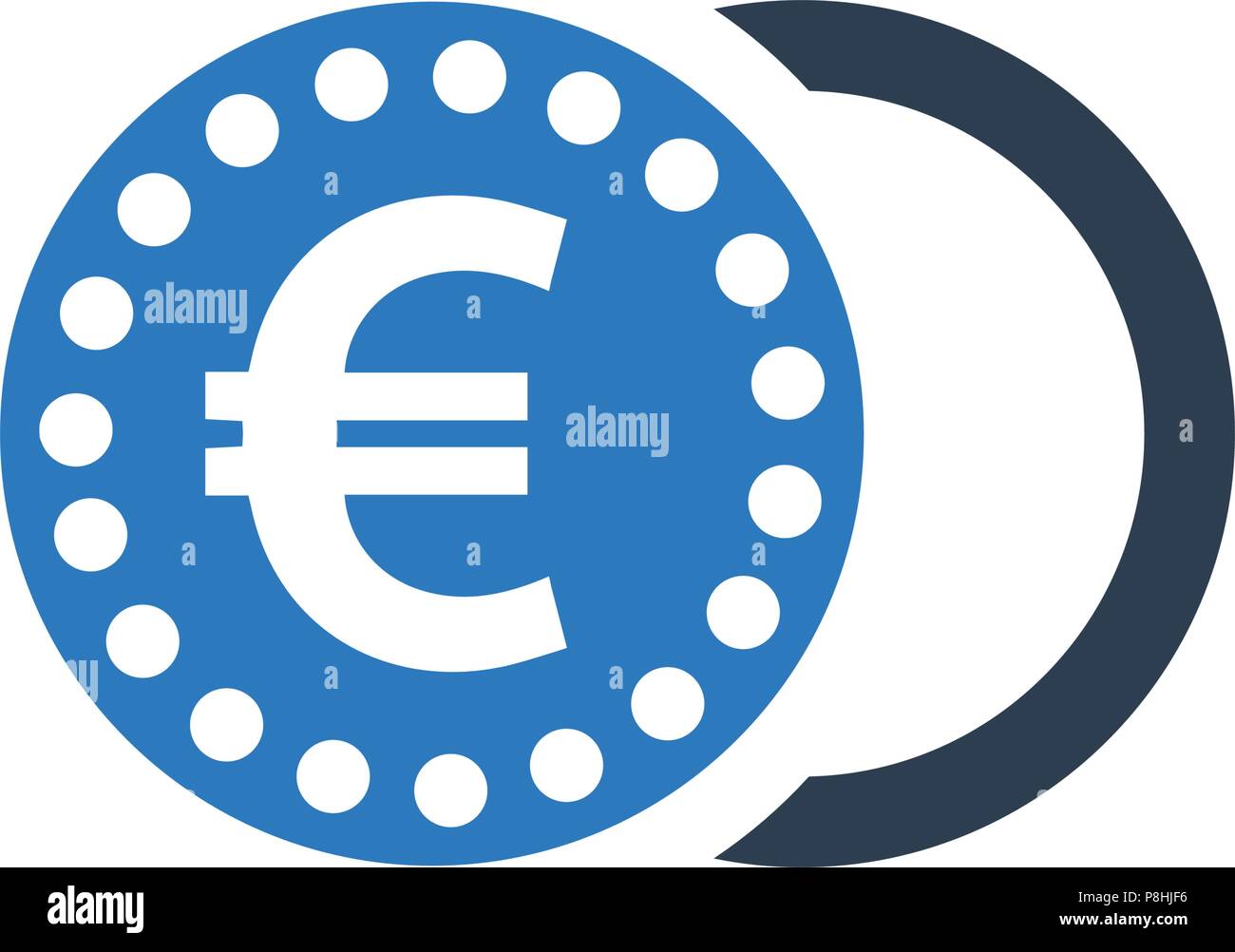 Euro Coin Icon Stock Vector