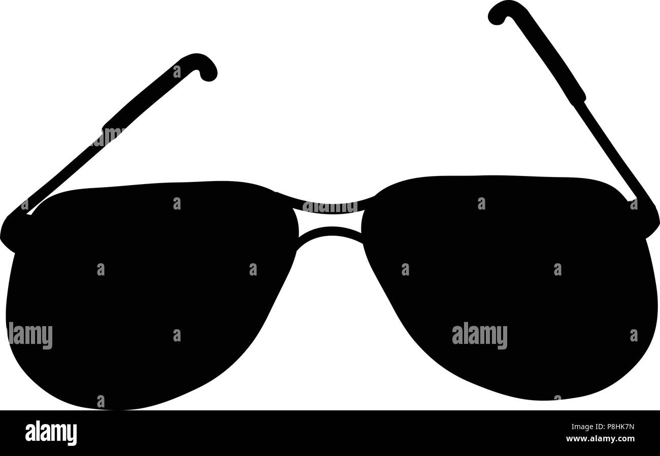 Vector black silhouette illustration of sunglasses icon isolated on ...