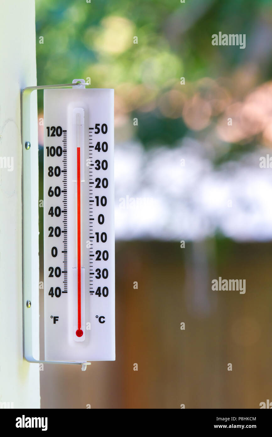 Temps during a summer heat wave are getting near 110 degrees outside Stock Photo