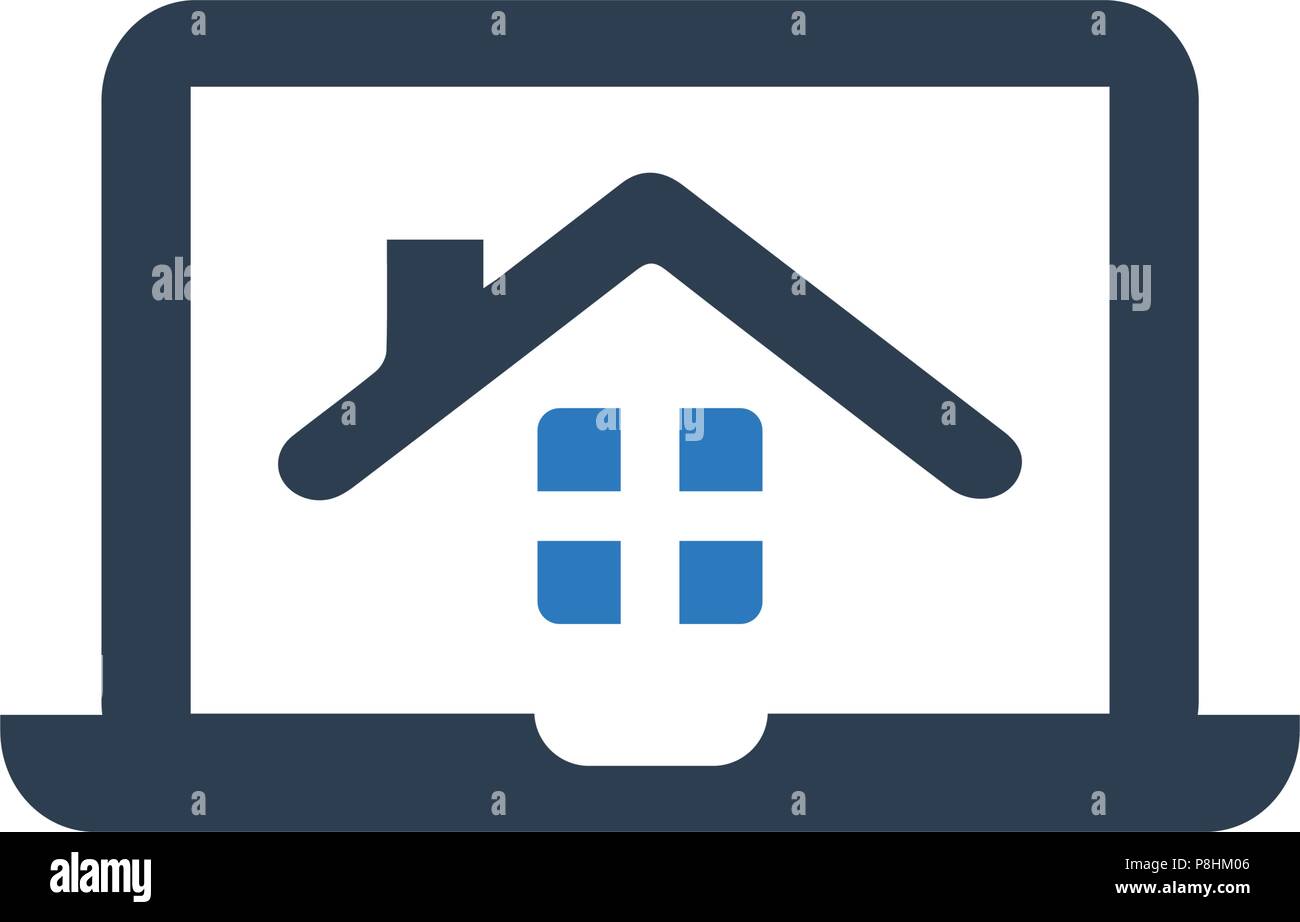 Online Real Estate Support Icon Stock Vector