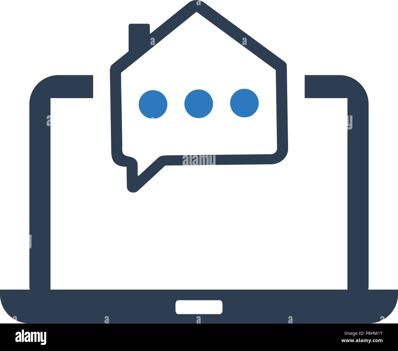 Online Real Estate Support Icon Stock Vector