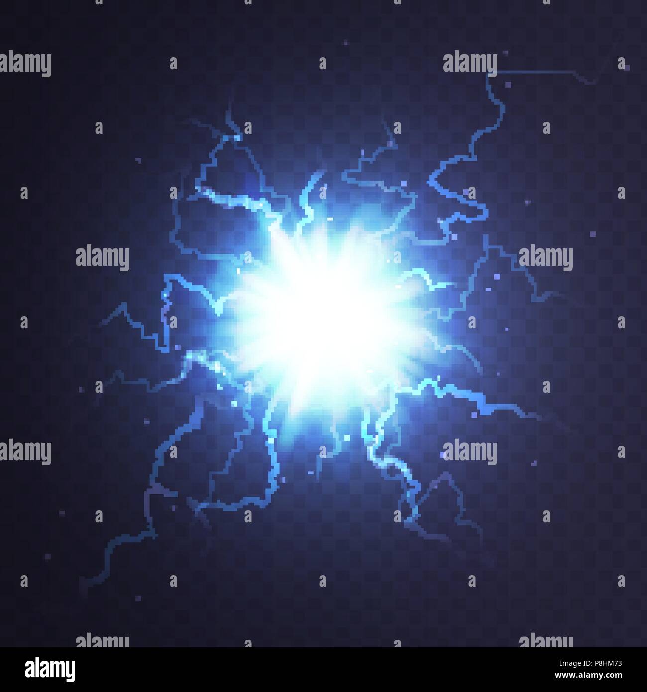 Stock vector illustration ball lightning a transparent background