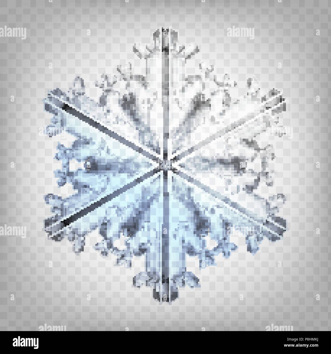 Stock vector illustration realistic snowflake isolated on a transparent ...