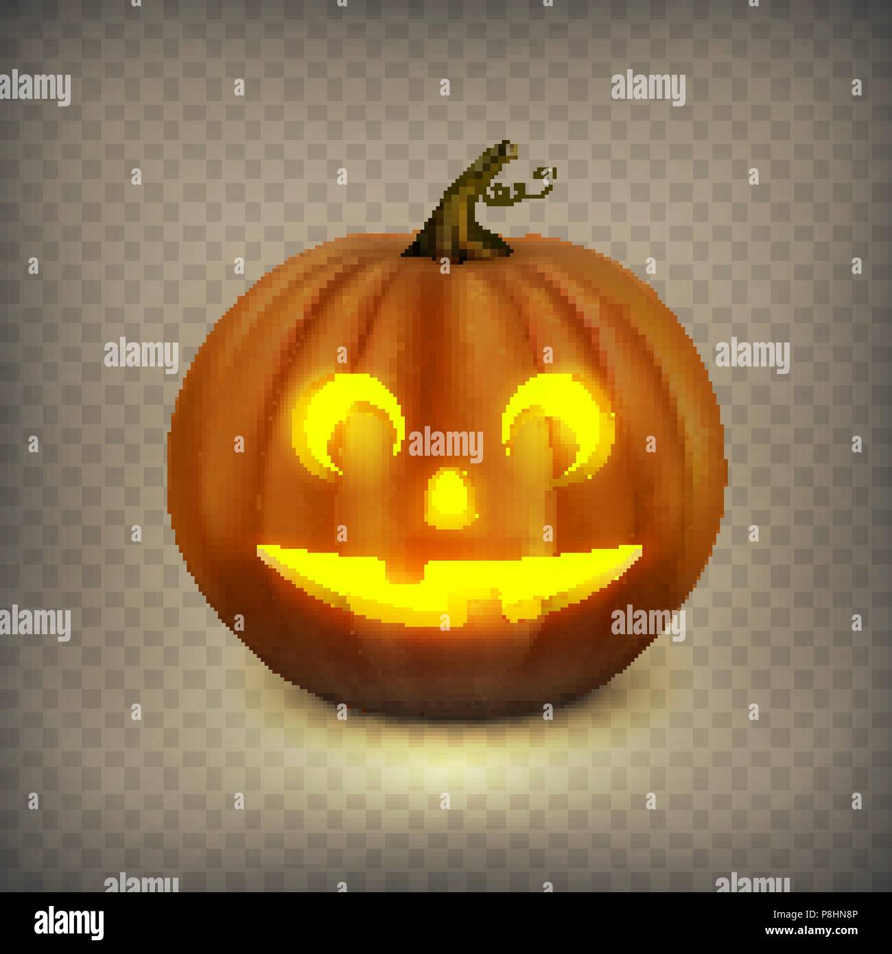 Stock vector illustration Halloween pumpkin isolated on a transparent ...