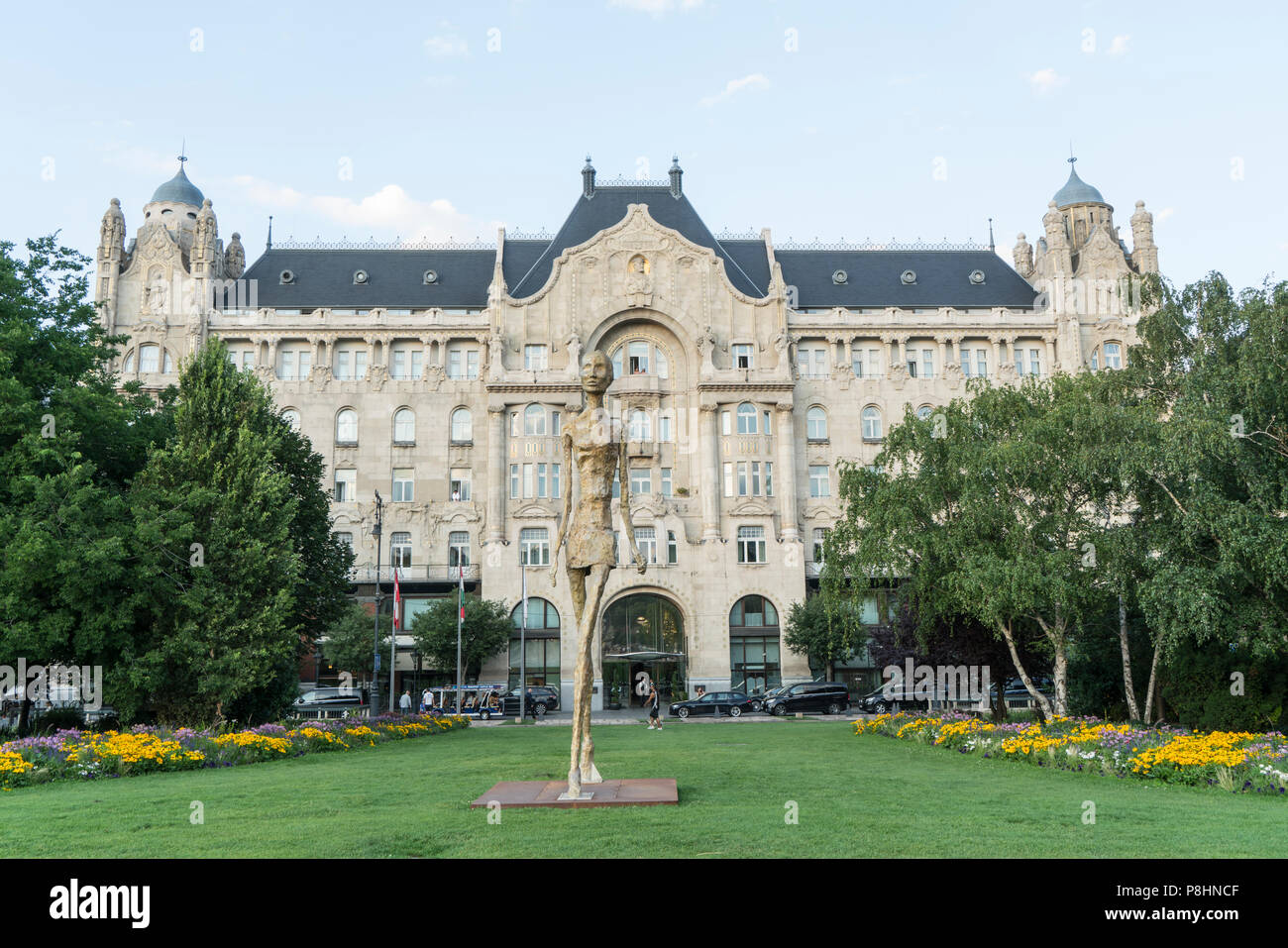 view of the facade of the Gresham Palace in Budapest, Hungary Stock Photo