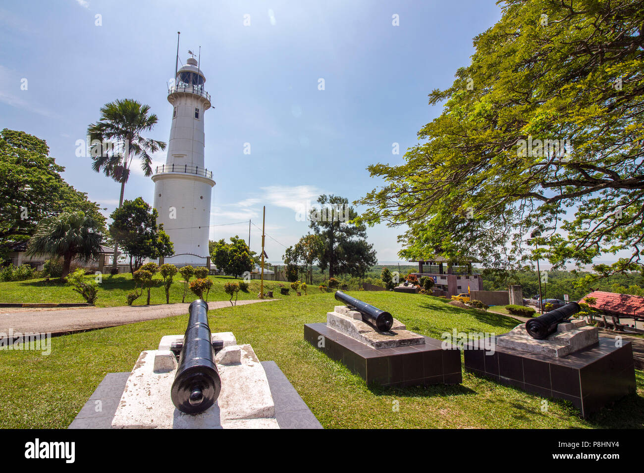 Altingsburg Lighthouse located at Melawati Hill, Kuala Selangor, Malaysia, it was built in 1907 and used extensively during the British colonial perio Stock Photo