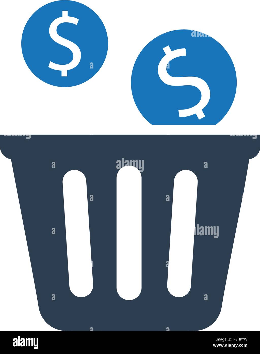 Capital Waste Icon Stock Vector