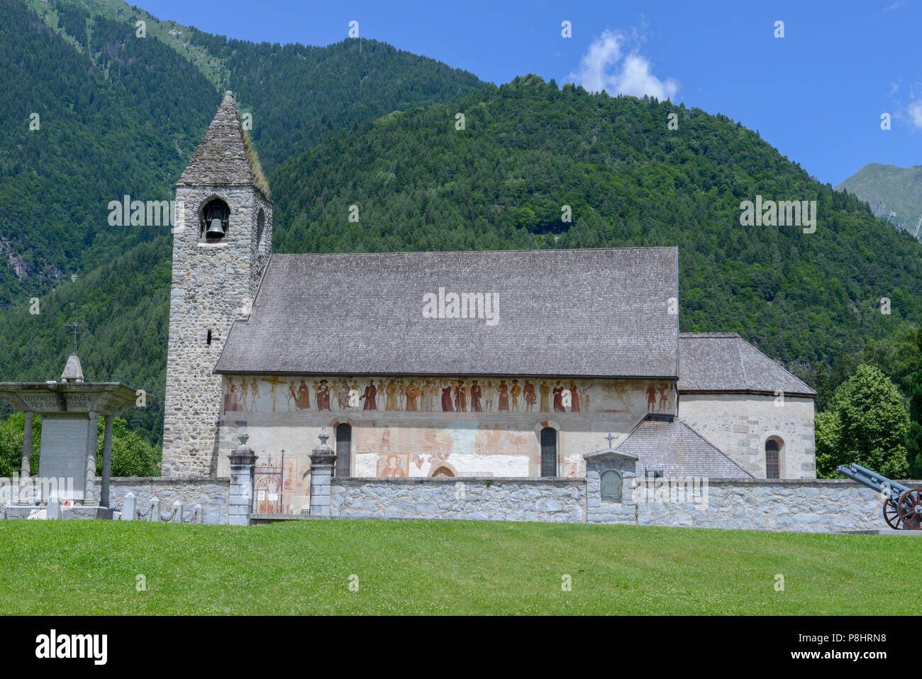 Church od Saint Vigilio at Pinzolo on the Dolomites, Italy Stock Photo