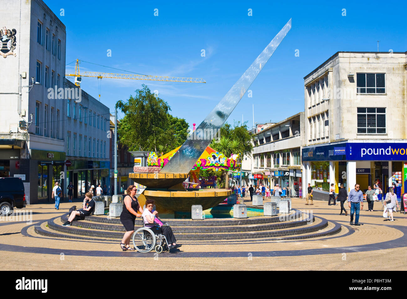 Giant sundial in city centre Plymouth Devon England UK Stock Photo Alamy