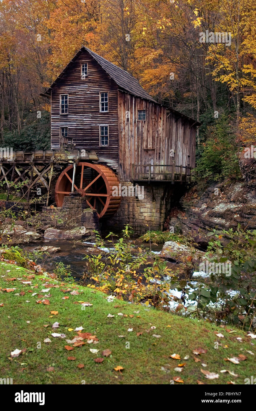 Beautiful Colorful October Autumn Colors Surround The Glade Creek